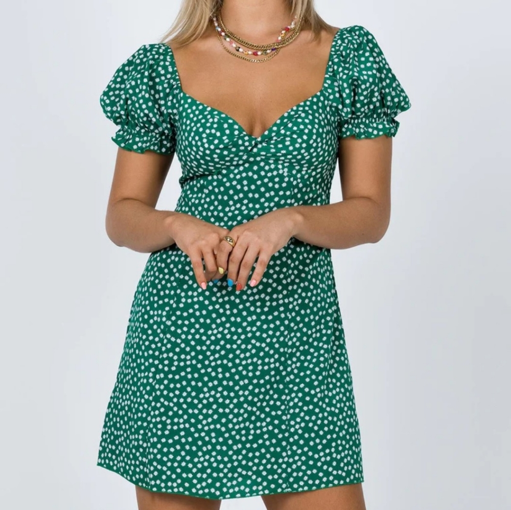 Princess Polly Freyah  Floral Ditsy Green Mini Dress NWT Women's Size 8